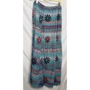 Vintage Batik Handmade Skirt Elastic Waist Has Flaws See Pictures Small Holes